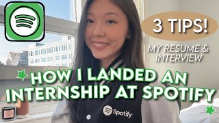 How I Landed A Spotify Internship  My Resume and 3 Tips [upl. by Deirdre]