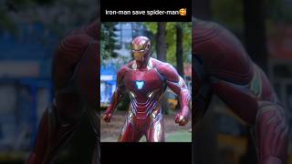 Ironman save spiderman life🥰 shortvideo ftshorts avengers spiderman ironman tomholland [upl. by Rhodie]