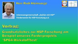 Herr Rudolf Kleinsorge Vortrag zur HSPForschung beim HSPInfoTag 2024 in Bremen [upl. by Aiel893]