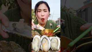 asmr eating oyster mukbang asmreating rawoysters eatingsounds short [upl. by Gentry]