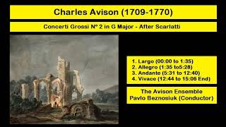 Charles Avison 17091770  Concerti Grossi Nº 2 in G Major  After Scarlatti [upl. by Amikahs]