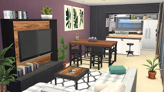 MODERN BASE GAME APARTMENT 1313 21 CHIC STREET  STORY 🌆 SIMS 4 SPEED BUILD STOP MOTION NO CC [upl. by Rocher954]