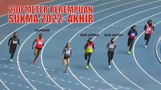 NUR AFRINA SELANGOR  WANITA TERPANTAS 200 METER  SUKMA 2022 [upl. by Jablon]