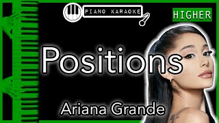 Positions HIGHER 3  Ariana Grande  Piano Karaoke Instrumental [upl. by Yrelav]