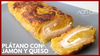 PLÁTANO MADURO RELLENO DE JAMÓN Y QUESO  Una delicia llena de sabor y sin FREÍR Te Encantará [upl. by Brana]