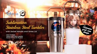 Personalize Sublimation Tumbler with Handle amp Straw Lid  Orca Coatings  Global Supply  Photo USA [upl. by Lorenzo936]