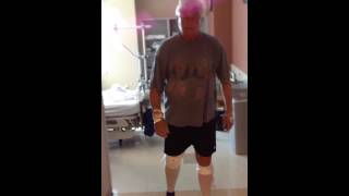 Total Knee Custom ReplacementMinimal InvasiveWalk No Cane First day Postop [upl. by Hsilgne]