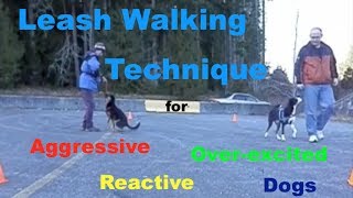 Leash Walking Technique for Aggressive Reactive or Over Excited Dogs [upl. by Fagin]