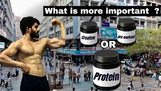 What is more IMPORTANT  preworkout OR protein OR creatine protein creatine preworkout gym [upl. by Goody]