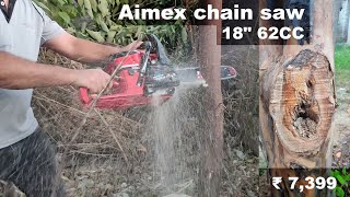 Aimex Petrol Chain Saw 18quot Powerful 2 Stroke 62CC [upl. by Nnoryt701]