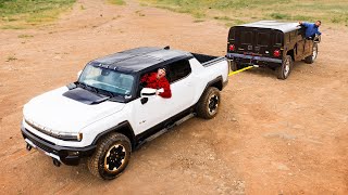 New Hummer EV vs Original Hummer H1 Tested [upl. by Ellennaj]