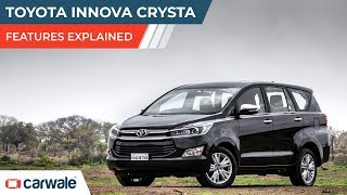 Toyota Innova Crysta  Features Explained  CarWale [upl. by Samson]