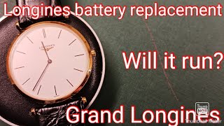 Battery change on a Longines Grand Quartz [upl. by Aicatsan961]