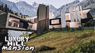 Bloxburg Mansion Hill Luxury Modern House  NO LARGEPLOT  Realistic House Build [upl. by Gawen]