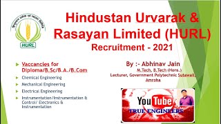 Recruitment 2021 Hindustan Urvarak amp Rasayan LtdHURL Bumper VacanciesDiplomaBScBCom [upl. by Rehtae]