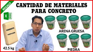 Cantidad de materiales por m3 de concreto [upl. by Lamond]