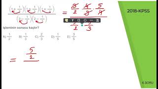 KPSS 2018 Rasyonel Sayılar Sorusu [upl. by Rollecnahc250]