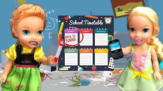 Anna and Elsa toddlers Back to School  Elsia and Annia new episodes [upl. by Redleh]