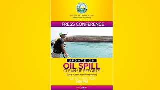 Office Of The Chief Secretary  THA Press Conference Update on Oil Spill  20th Feb 2024 [upl. by Attenauqa]