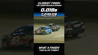 CPV SHORTS  Closest Junior Sedan Finish in Darwin EVER speedway dirttrackracing carracing [upl. by Iras234]