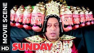 Irrfan Khan becomes Raavan and is chased by a dog  Sunday  Movie Scene  Comedy [upl. by Romney]