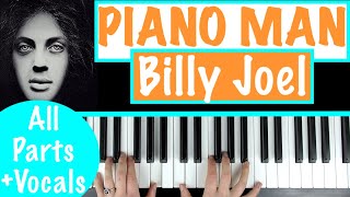 How to play PIANO MAN  Billy Joel Piano Tutorial Chords Accompaniment [upl. by Shererd]