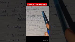 strongacidweakbaseacidbasesandsalt chemistry science youtubeshort [upl. by Anilam]