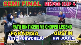 Semi Final Gustin Hw Jogja vs Faradisa Bttc Purworejo 🏓 Mkp 86 Cup Jilid 4 [upl. by Gombosi]