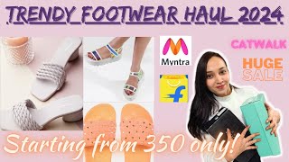 Affordable Footwear Haul from Myntra Flipkart ajio sandals starting from 350 catwalk sandal haul [upl. by Ahsinid]