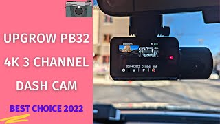 UPGROW PB32 4K 3 Channel Dash Cam Review amp Test  Top Dash Cam for Cars [upl. by Ahcarb901]