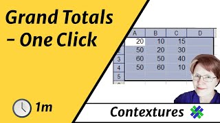 Excel Grand Totals With One Click [upl. by Myke]