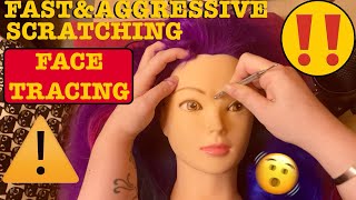 ASMR⚠️EXTREME FAST AGGRESSIVE HEADFACE SCRATCHING EAR MASSAGE FACE TRACINGTAPPING Soft spoken [upl. by Rosenzweig]