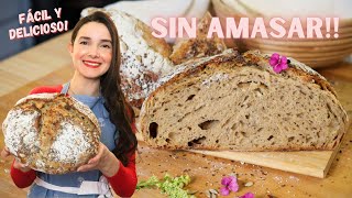 Pan de Masa Madre y Semillas SIN AMASAR 🥖 El mas facil y delicioso ❤️ Es Con Acento [upl. by Becht]