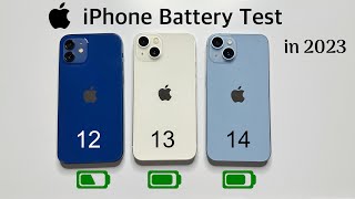 iPhone 14 vs iPhone 13 vs iPhone 12 Battery Drain Test in 2023  SURPRISING HINDI [upl. by Crosse]