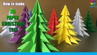 3D Paper Christmas Tree  How to Make a 3D Paper Xmas Tree DIY Tutorial [upl. by Notserc]