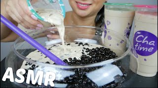 ASMR Giant Boba Milk Tea  Chewy amp Gulping Sounds  NO Talking Eating Sounds Mukbang  NE Lets Eat [upl. by Naahs102]