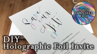 Holographic foil  How to foil wedding invitations using the a laminator  DIY invitation [upl. by Caralie]