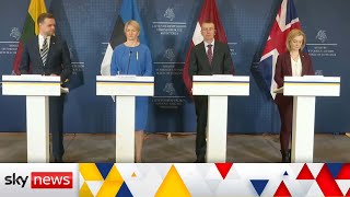 In full Foreign Sec Liz Truss news conference with Lithuanian Latvian and Estonian counterparts [upl. by Harbot406]