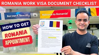 Romania Work Visa Document Checklist 2024 from India  How to get Romania Appointment in India [upl. by Kwasi302]