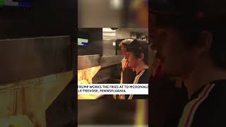 Former President Trump works the fries at a McDonalds in FeastervilleTrevose Pennsylvania [upl. by Annahsar]