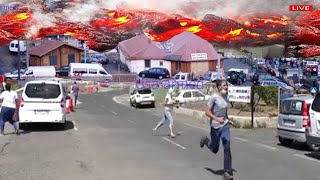 Iceland Panic Watchlive footage Iceland volcano lava eruptionLava devour Blue Lagoon parking area [upl. by Eilerua]