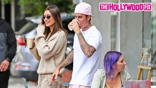 Justin Bieber Gets Mad amp Yells At Paparazzi In A Pink Outfit While Grabbing Coffee With Hailey [upl. by Bland]