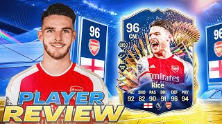 🔥96 TOTS DECLAN RICE PLAYER REVIEW  EA FC 24 ULTIMATE TEAM [upl. by Ernald883]