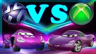 Cars 2 Side By Side Gameplay Comparison Xbox 360 Vs PS3 Holley Shiftwell Versus Racer Holley [upl. by Attenyt86]