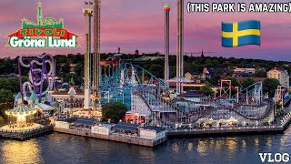 Is This The Most COMPACT Amusement Park Ever Gröna Lund  Stockholm Sweden  VLOG 73023 [upl. by Saretta422]