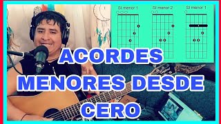 ¡ Aprender Desde Cero  ACORDES MENORES de guitarra PASO a PASO para principiantes [upl. by Carmelina439]