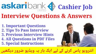 Askari Bank Cashier Job Interview Questions and Answers  Cashier Job Interview Q and Ans [upl. by Sylvan]