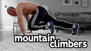 Mountain Climbers Exercise For Beginners With Progression  Cardio amp Core [upl. by Raseac]