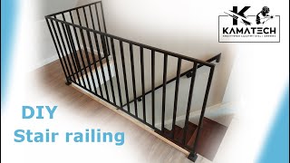 Stalowa barierka schodowa w stylu LOFT z profili 20x20 mm diy industrial Stair railing kamatech [upl. by Ecnarrot]