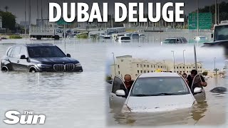 Dubai hit with ‘worst storm in 75 years’ as floods grind city to a halt and at least one killed [upl. by Cavallaro]